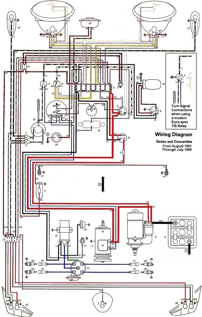 Free Auto Wiring Diagram: 1962-1965 VW Beetle Electrical  