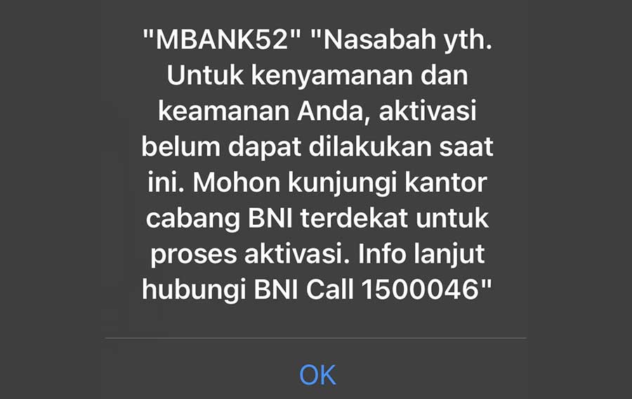 Penyebab Muncul MBANK52 di BNI Mobile Banking Aktivasi Ulang