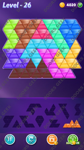 Block! Triangle Puzzle Master Level 26 Solution, Cheats, Walkthrough for Android, iPhone, iPad and iPod