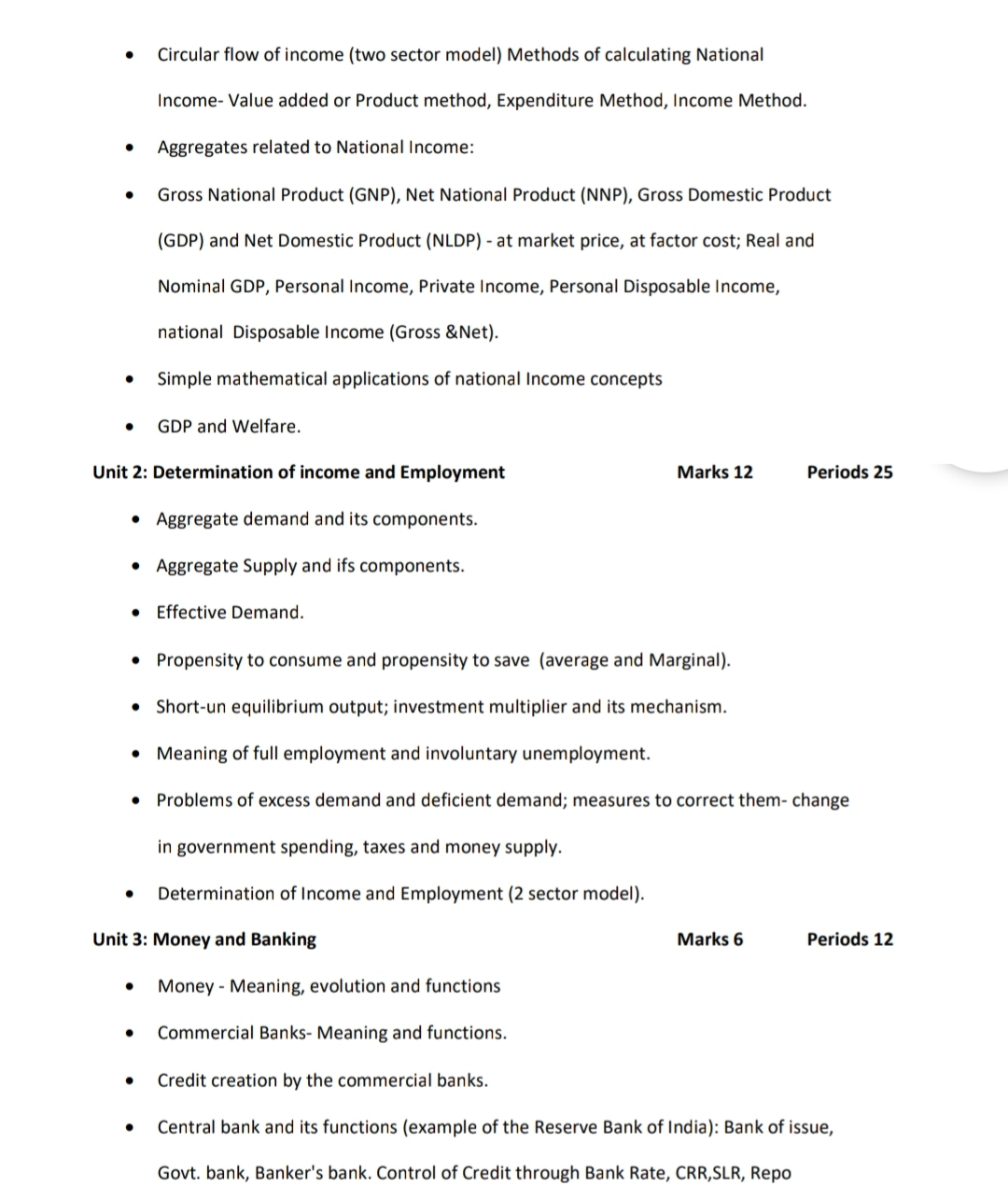 AHSEC Class 12 Economics Syllabus 2023 | HS 2nd Year | Class 12 Economics Syllabus 2023 | The Hand Made Notes