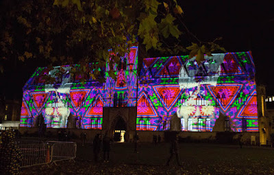 Textile projection on the museum