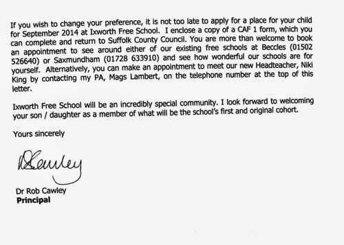 Seckford Letter to Parents P2