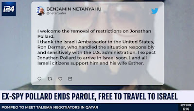 Netanyahu tweet on Pollard release