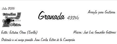 Granada 432 Hz de José Luis González Partitura de Guitarra