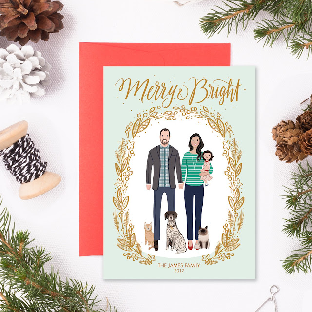 family christmas card personalized 