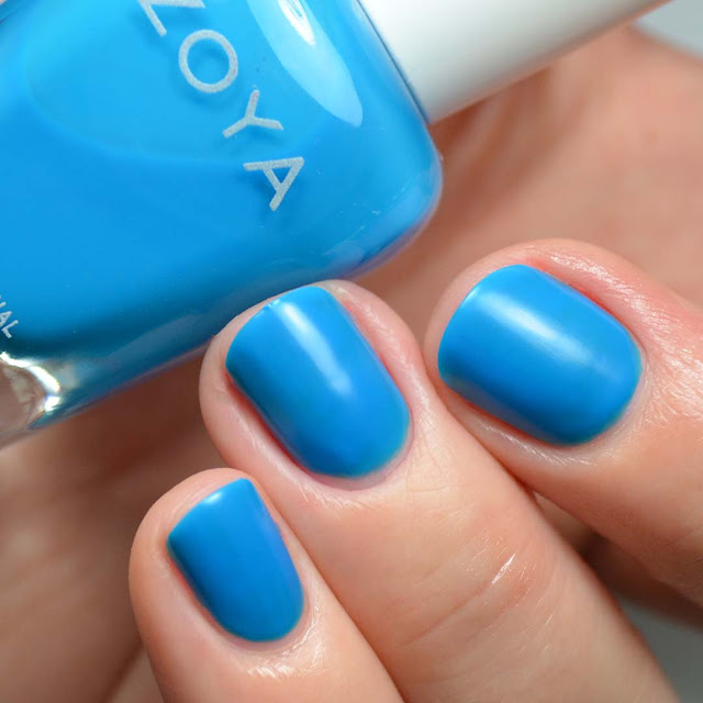 matte neon blue nail polish swatch