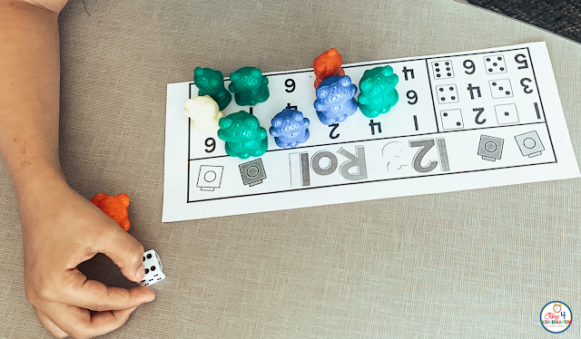 Roll and Cover the number math games for kindergarten
