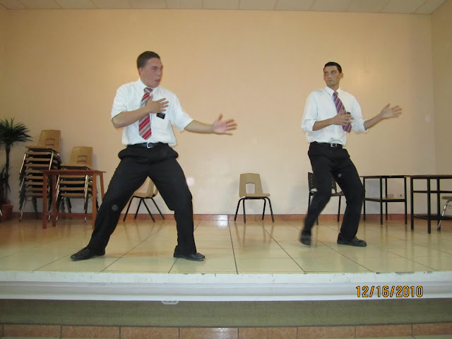 Doing the Haka at Christmas Party