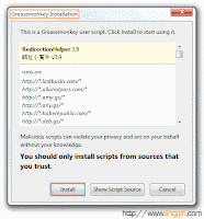 Greasemonkey - Install RedirectionHelper