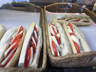 Take-away caprese sandwiches in Paris France