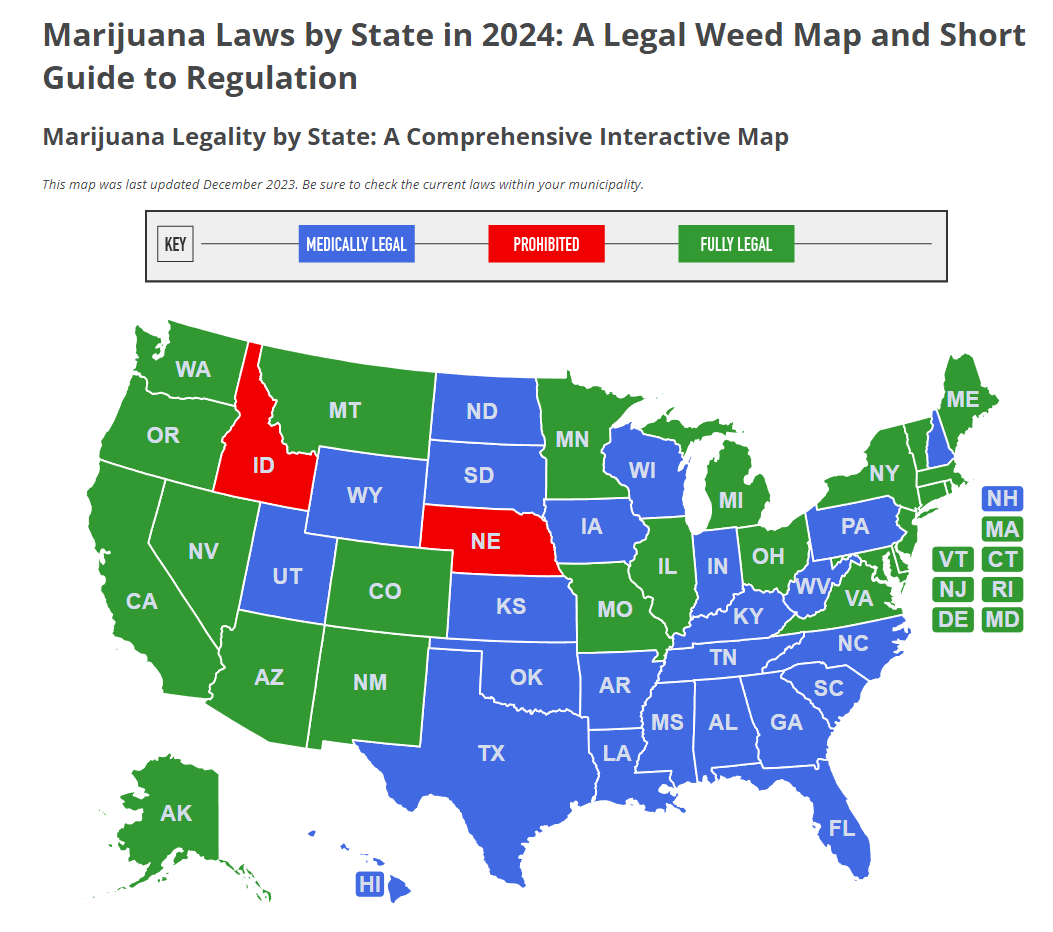 Where is Marijuana Illegal in the United States?
