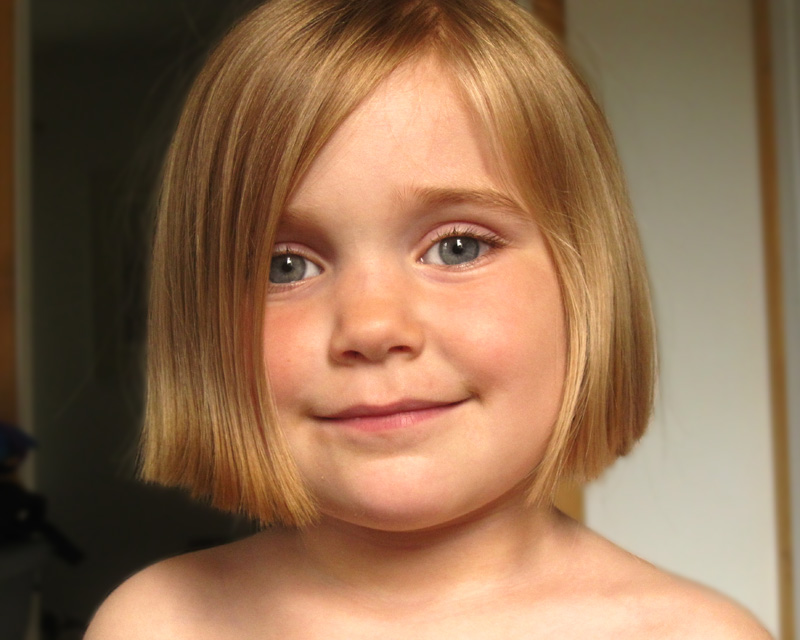 short hairstyles for children girls. Pixie haircut, very short only