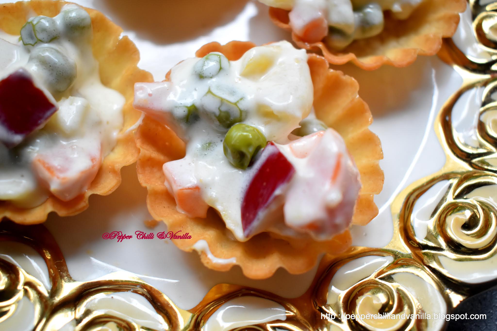 canape with russian salad ,veg forminhas,veg canapes