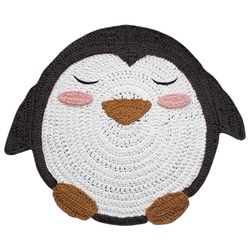 Alfombra pingüino a crochet