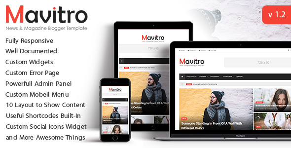 Download Mavitro News and Magazine Blogger Template