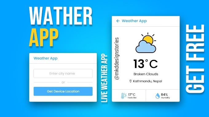 Live Weather App Script With HTML CSS & JavaScript
