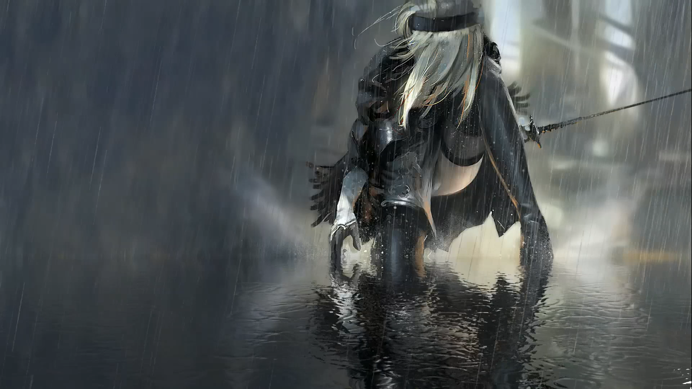 Nier Automata Rain Wallpaper