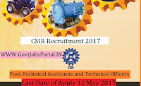 Council for Scientific and Industrial Research Recruitment 2017-Technical Assistants and Technical Officers