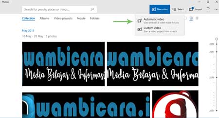 cara membuat video dari gambar dengan aplikasi foto windows 10