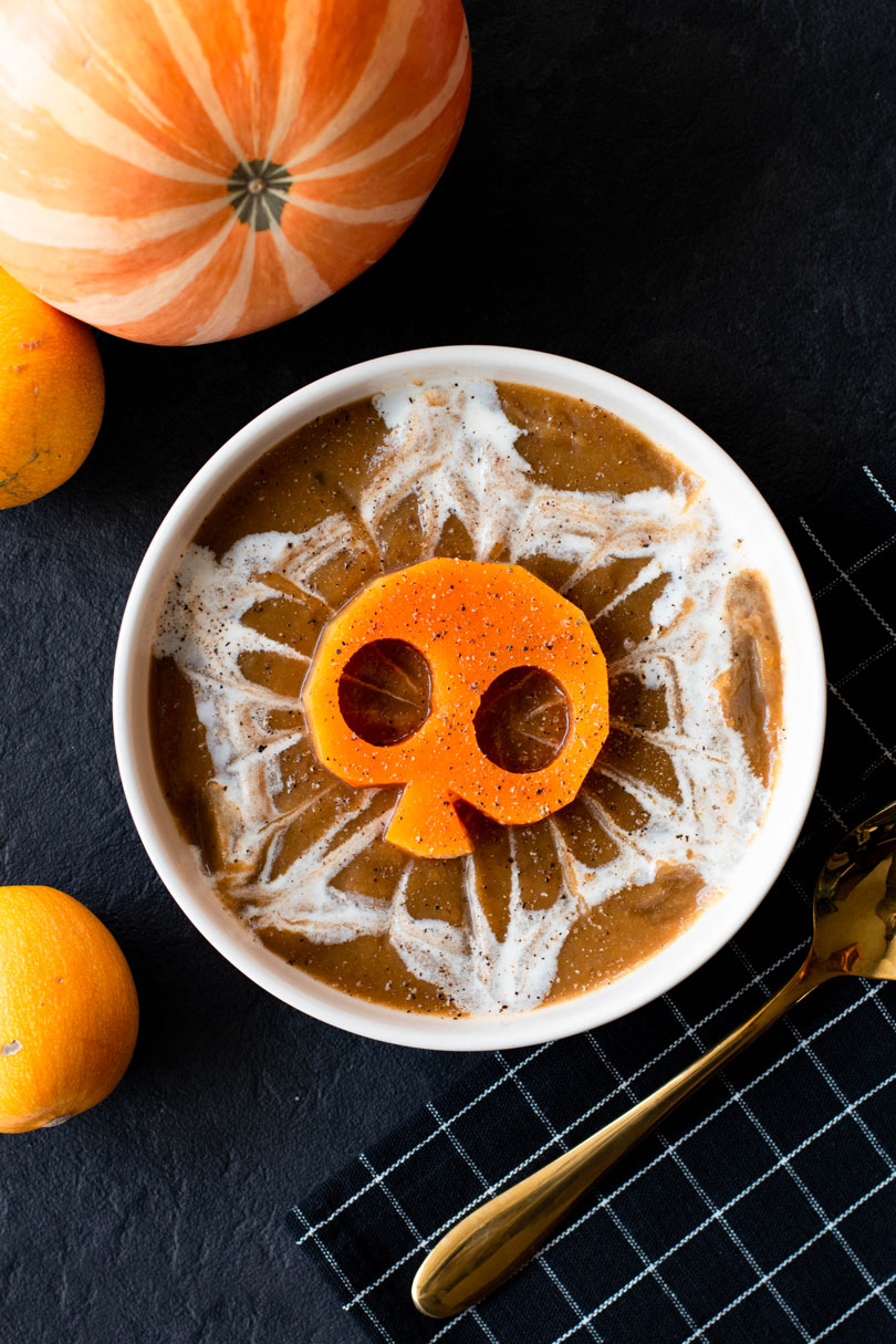 recette Soupe halloween courge champignons