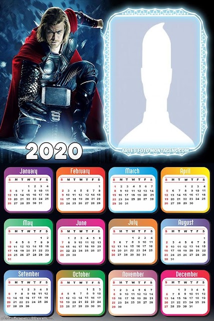 Thor: Free Printable 2020 Calendar