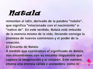 ▷ Significado del nombre Natala