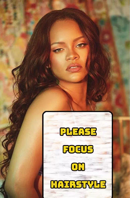 Rihanna long hair with curl