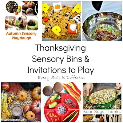 Thanksgiving Sensory Bins and Invitations to Play