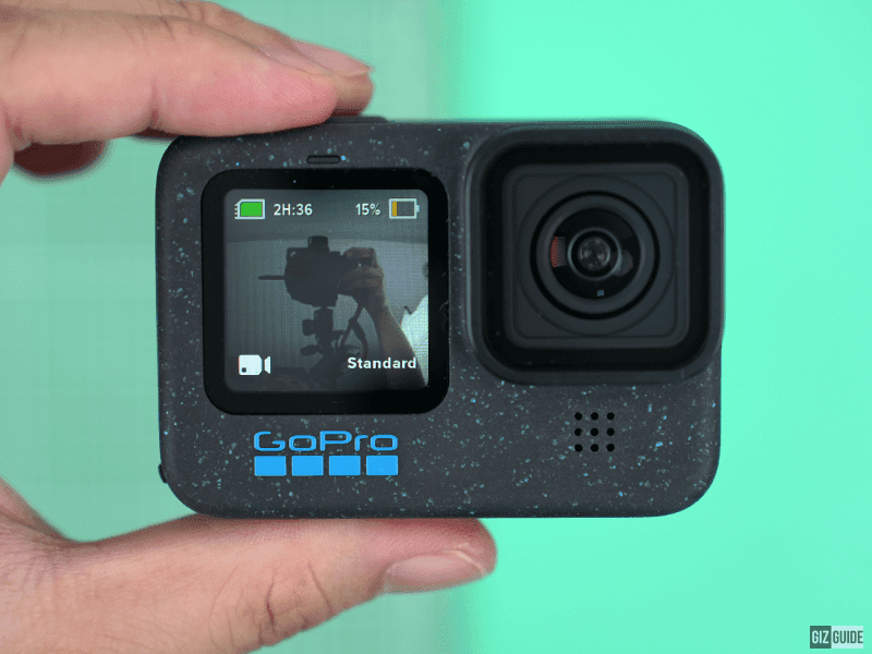 GoPro HERO12 Black's front screen, camera and speaker