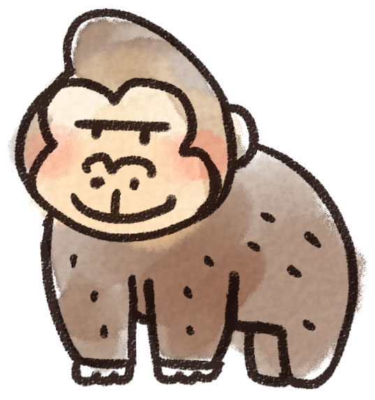ゴリラのイラスト 動物 ゆるかわいい無料イラスト素材集 ゴリラのイラスト 動物 ゆるかわいい無料イラスト素材集