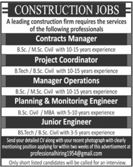 Construction Company Jobs 2023 [Apply Online]