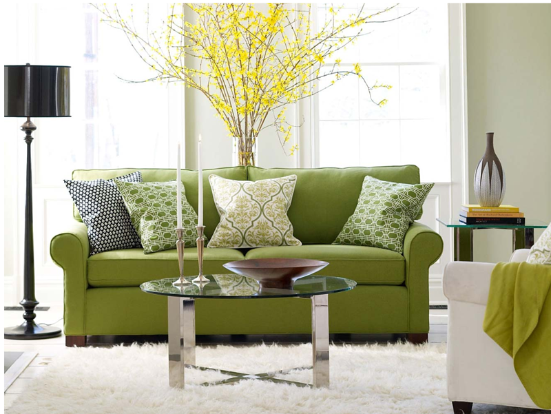 29+ Concept Decorating Ideas For Living Room With Green Sofa