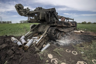 Heavy 2C7 artillery of the Nato-trained Armed Forces of Ukraine (AFU), Zelensky regime, destroyed in fighting