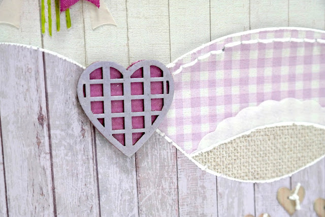 Lavender Breeze Layered Chipboard Mixed Media Heart by Dana Tatar for FabScraps