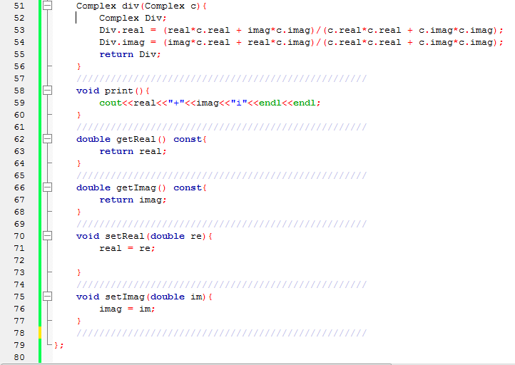 c program for complex numbers using class C 