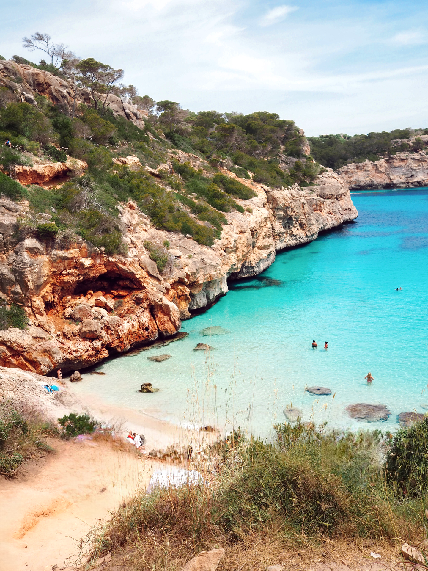 Cala des Moro beach in the South East of the Balearic island of Mallorca.