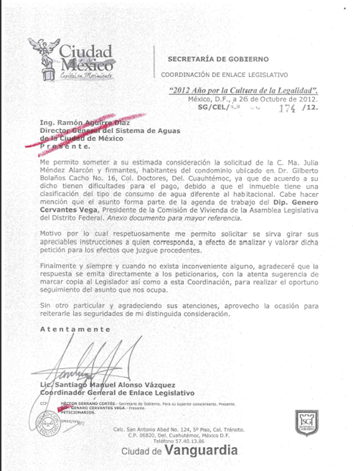 Información General Bolaños Cacho 16: ADEUDO DEL AGUA