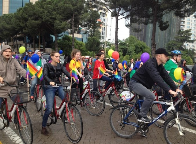 LGBT community parade in Tirana