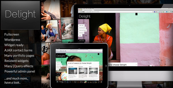 Delight Fullscreen Portfolio Wordpress Theme Free Download by ThemeForest.