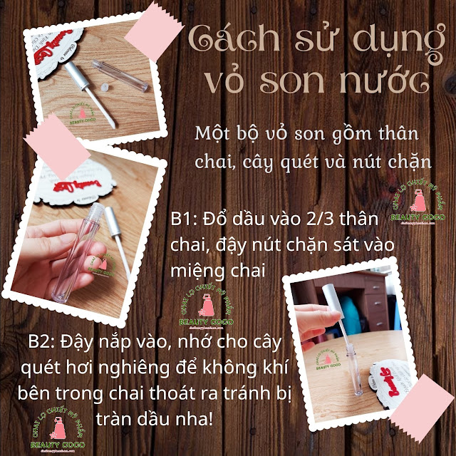 Hướng dẫn dùng son nước đựng dầu dừa