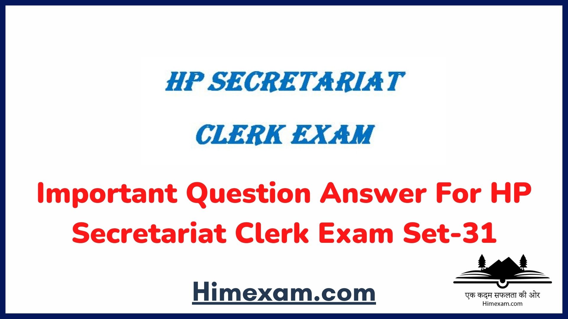 Important Question Answer For HP Secretariat Clerk Exam Set-31
