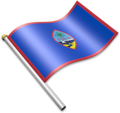 The Guamanian flag on a flagpole clipart image