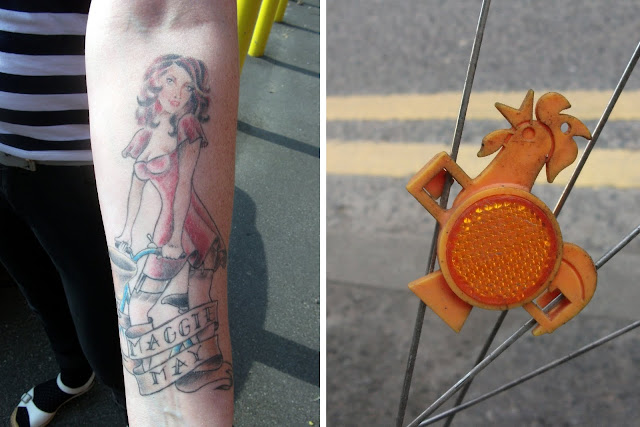 Manchester Cycle Chic tattoo and Kellog's reflector