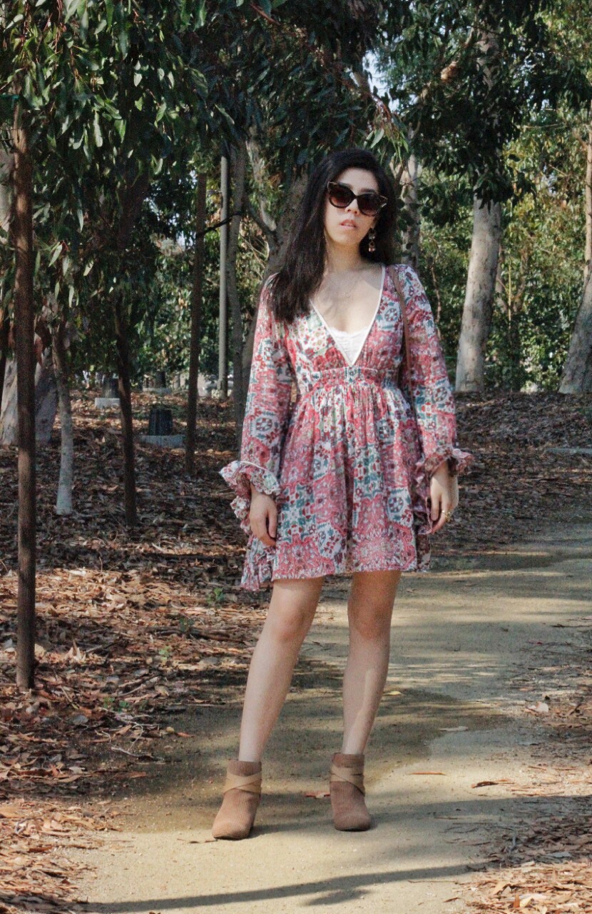 Adrienne Nguyen_Pink Floral Dress_San Diego Fashion Blogger_Petite Blogger Dress and Booties