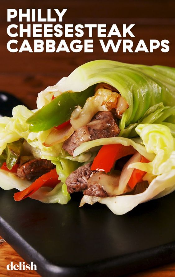 Cabbage makes these Philly Cheesesteaks from Delish.com the perfect low-carb option