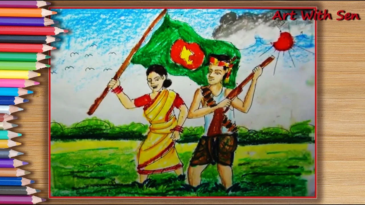 Victory Day Drawing - Victory Day Image Download - Victory Day Drawing - Victory Day Scene Drawing - bijoy dibosh - NeotericIt.com