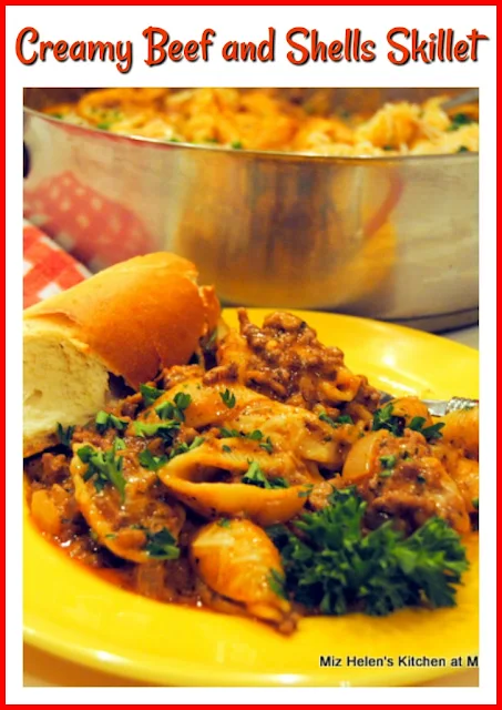 Creamy Beef and Shells Skillet at Miz Helen's Country Cottage