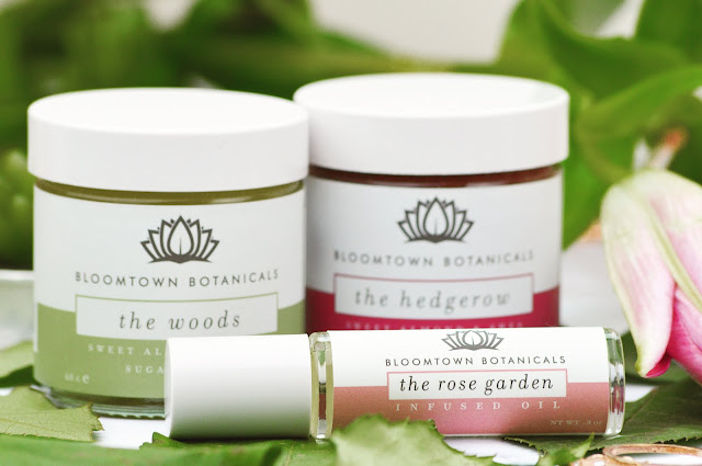 Lovelaughslipstick Blog - Bloomtown Botanicals The Woods & The Hedgerow Sugar Scrub and the Rose Garden Infused Oil Review