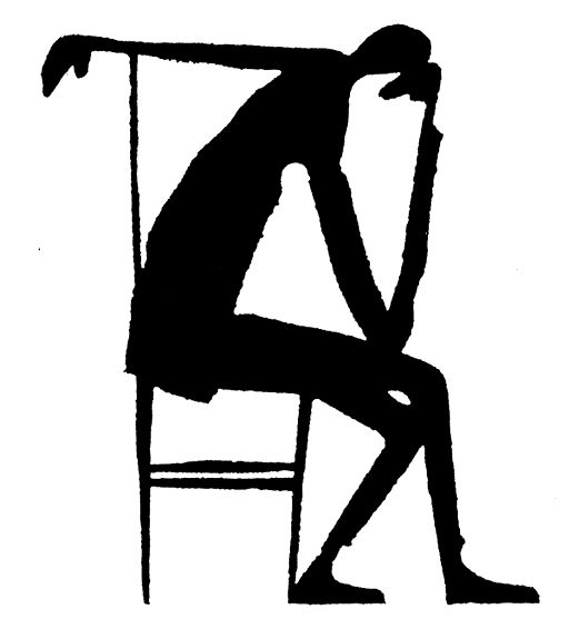 Silhouette of a man sitting on a chair - Der Denker by Franz Kafka