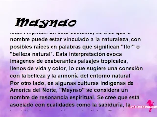 ▷ Significado del nombre Maynao